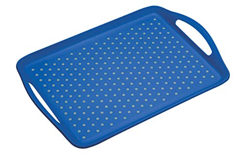 Colourworks Kitchencraft Bandeja de plástico Antideslizante, Color Azul, 41 x 28,5 cm, 16 x 2,54 cm