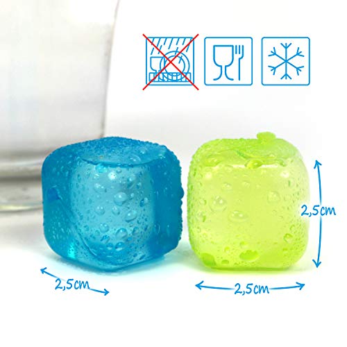 com-four® 60x Cubitos de Hielo Reutilizables en Colores Diferentes - Cubos de Hielo en Diseño de Frutas para Enfriar Bebidas (060 piezas - dados)