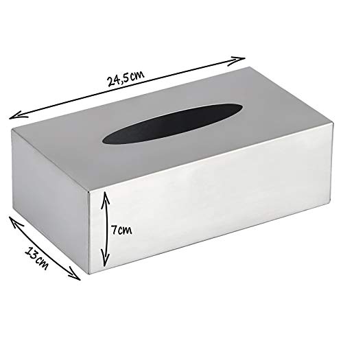 com-four® Caja para Pañuelos de Papel de Acero Inoxidable - Dispensador de Pañuelos de Papel Adecuado para Colocar en la Pared - Caja de Portapañuelos