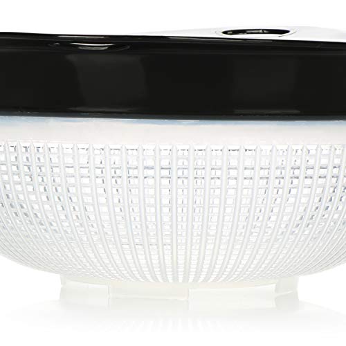 COM-FOUR® Colador de cocina grande, colador de pasta, colador de drenaje para pastas, verduras, frutas y ensaladas, sin BPA, apto para alimentos y apto para lavavajillas - Ø interior 28 cm (negro)