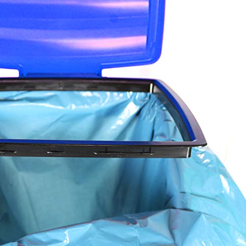 com-four® Soporte para Bolsas de Basura con Tapa, 3 Alturas Diferentes montables, Azul (Tapa - Azul)