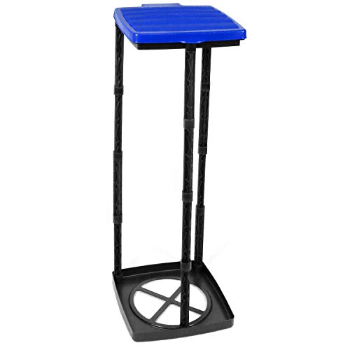 com-four® Soporte para Bolsas de Basura con Tapa, 3 Alturas Diferentes montables, Azul (Tapa - Azul)