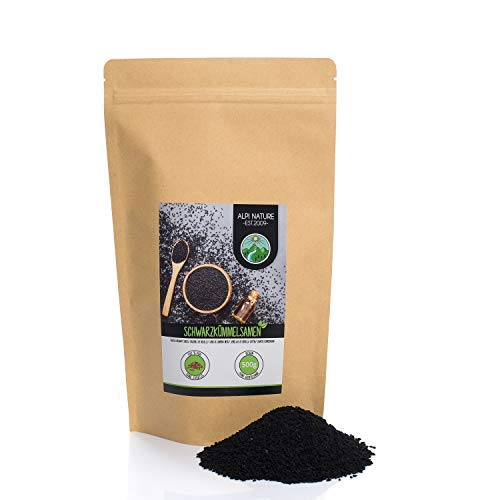 Comino negro entero (500g), semillas de comino negro 100% natural, semillas de comino negro natural sin aditivos, vegano