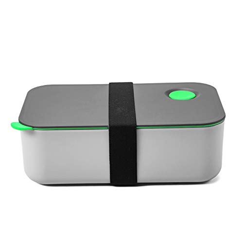 COMLIFE Fiambreras Bento 1000ml, Lunch Box con 2 Compartimentos, Caja de Bento de Alimentos Hermética Sin BPA, Adecuado para Microondas y Lavavajillas, Certificado CE, FDA, RoHS - Verde