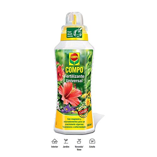 Compo Calidad para Plantas Ornamentales de Interior o terraza, Fertilizante líquido Universal con Extra de magnesio, 500 ml, 1433312011