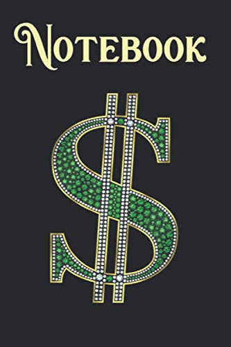 Composition, Journal Notebook: Bling Dollar Sign Diamond Emerald Gem CKJZVX3 6 in x 9 in x 100 Lined and Blank Pages for Notes, To Do Lists, Notepad, Journal Gift for your beloveds