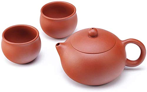 COMPY - Tetera de cerámica Xishi de Gran Capacidad con Juego de 2 Tazas de té, Juego de té Zisha Hecho a Mano, 10 oz / 300 ml