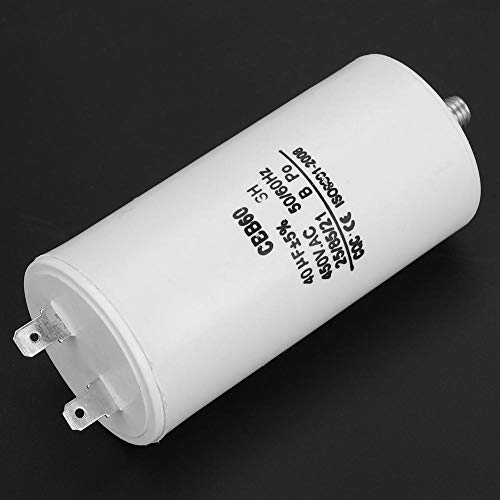 Condensador de 40uF, Condensador de lavadora, Condensador de bomba de agua CBB60 450V 40uf, Ligero, Resistente al calor, 50/60Hz, Para lavadora