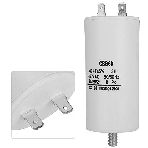 Condensador de 40uF, Condensador de lavadora, Condensador de bomba de agua CBB60 450V 40uf, Ligero, Resistente al calor, 50/60Hz, Para lavadora