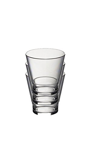 Conjunto especial de 12 Roltex plástico policarbonato, irrompible, gafas de apilamiento reutilizables. Apilamiento de 6 copas de vino, capacidad 220 ml y 6 vasos de jugo de whisky/apilamiento. Capacidad 250ml