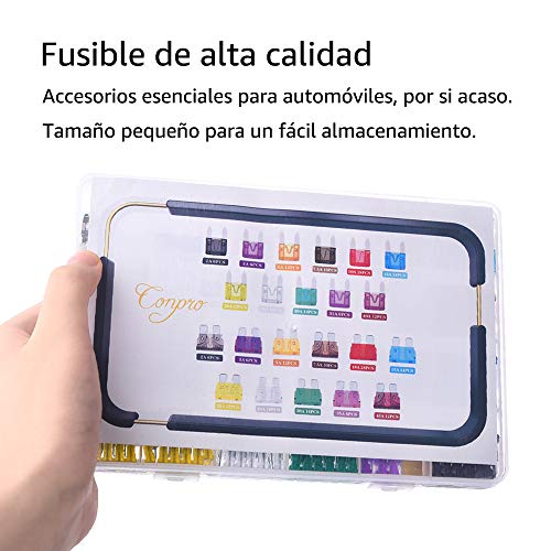 Conpro 150pcs Mini Fusibles Coche + 150pcs Fusibles Coche Mediano - 11 Especificaciones Fusible Coche: 2A 3A 5A 7.5A 10A 15A 20A 25A 30A 35A 40A, con un Pequeño Clip para Reemplazo de Fusibles