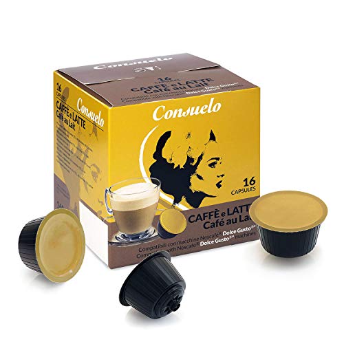 Consuelo - Cápsulas compatibles con cafetera Dolce Gusto*: café con leche, 96 unidades (16 x 6)