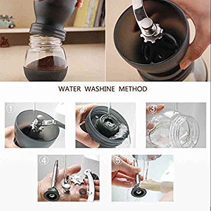 Cooko Molinillo de café manual, Mini Molino de Café Profesional Molinillo de Manivela con Rebabas de Cerámica para Café Espresso