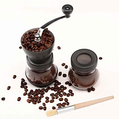 Cooko Molinillo de café manual, Mini Molino de Café Profesional Molinillo de Manivela con Rebabas de Cerámica para Café Espresso