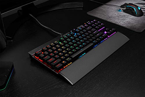 Corsair K65 Lux RGB Teclado Mecánico Gaming, Cherry MX Red, Lineal y Rápido, Retroiluminación Multicolor LED RGB, Estructura de Aluminio Anodizado, QWERTY Español, Color Negro