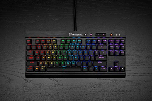 Corsair K65 Lux RGB Teclado Mecánico Gaming, Cherry MX Red, Lineal y Rápido, Retroiluminación Multicolor LED RGB, Estructura de Aluminio Anodizado, QWERTY Español, Color Negro