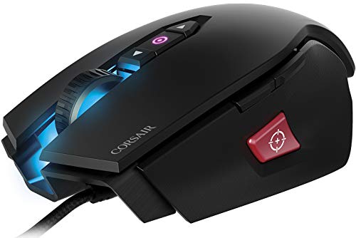 Corsair M65 PRO RGB - Ratón óptico para juegos (retroiluminación RGB Multicolore, 12000 DPI, con cable), color Negro