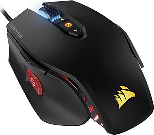 Corsair M65 PRO RGB - Ratón óptico para juegos (retroiluminación RGB Multicolore, 12000 DPI, con cable), color Negro