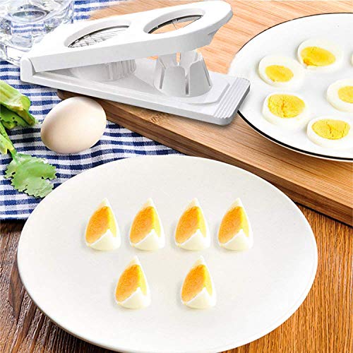 Cortador de huevos, separador de huevos de acero inoxidable para 2 tipos de cortador de huevos, cortador de ensalada, herramienta para cortar huevos duros