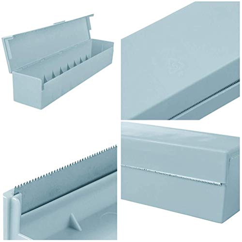 Cortador Para Film-Aluminio, Dispensador cortador de film de cocina de，Dispensador de Envoltura de Alimentos Plástico, Aluminio Pantalla Film Accesorio de Cocina Caja， Para Cocina (azul)