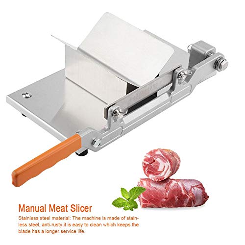 Cortafiambres Rebanadora de Carne Congelada Máquina Cortadora de Verduras Manual Acero Inoxidable Corte Alimentos con Asa Gadget de Cocina