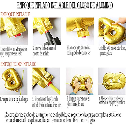 Cotigo-Globo Letra Foil Color Oro para Fiestas de Cumpleaños 40cm(E)