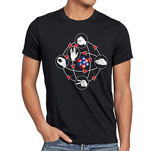 CottonCloud Piedra Papel Tijera Lagarto Spock Camiseta para Hombre T-Shirt Sheldon, Talla:S, Color:Negro