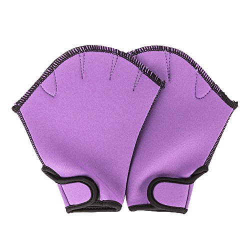 COZOCO Buceo Natación Surfeo Remolque Guantes Aletas De Entrenamiento Mano Paleta Surf Natación (M, Púrpura)