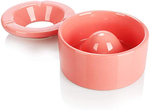 Cranky Orange – Cenicero de fino Dolomit cerámica, cenicero con tapa extraíble 11,5 x 6 cm (turquesa morado rosa), turquesa morado y rosa