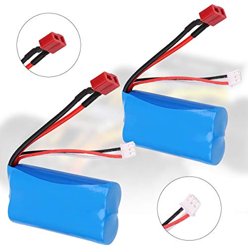 Crazepony-UK 2PCS Battery 7.4V 1500mAh Bateria 15C Universal for WLtoys 4WD RC Cars 12403 12401 12402 12404 12428 Spare Part Replacement