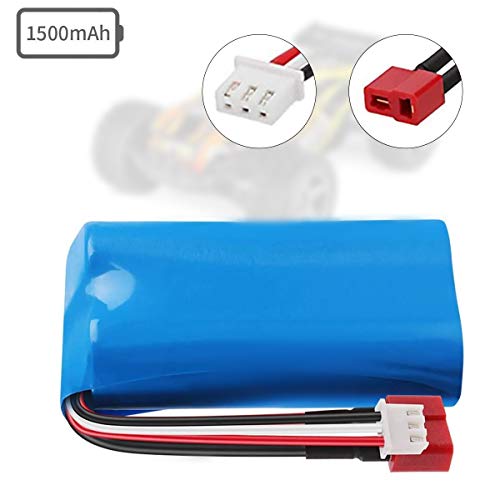 Crazepony-UK 7.4V Battery 1500mAh 15C Bateria for WLtoys 4WD RC Cars 12403 12401 12402 12404 12428 Spare Part Replacement