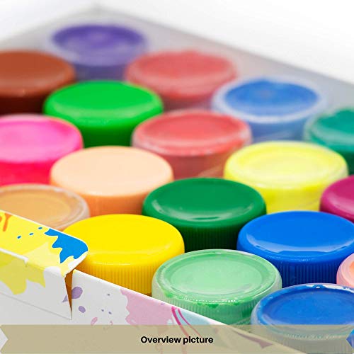 Creative Deco Temperas Pintura Lavable de Dedos Niños Bebes | 24 x 20 ml Botes | No Tóxica | Colores: Básicos Fluorescentes Brillantes Metálicos y Neón Principiantes y Artistas