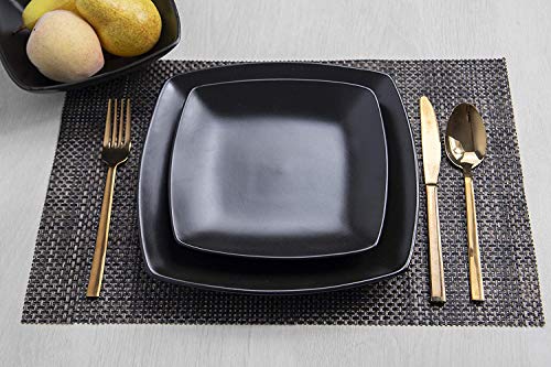 Creative Tops Schwarz Dinner Set, Ceramic, Negro, 12-Piece