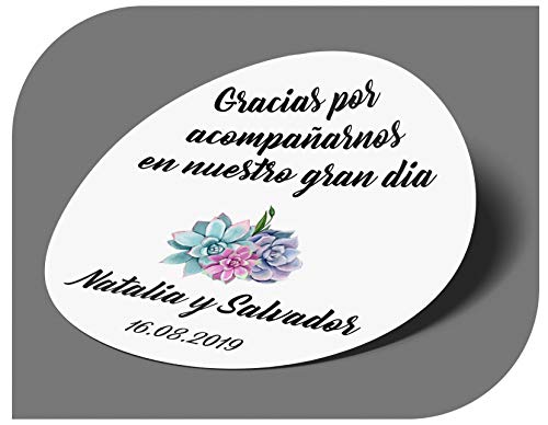 CrisPhy Pegatinas Personalizadas Boda con Nombre y Fecha, Etiquetas Adhesivas para Invitacion Boda Bautizo Compromiso Cumpleaños Fiesta Navidad Vintage Sellos