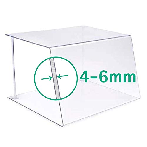 Cristal protector contra tos y saliva de A+H Kunststoffe para mostrador de establecimiento hostelero o vitrina de cocina, tipo 1, longitud 120 cm, de PETG, cristal transparente, Stärke 6mm