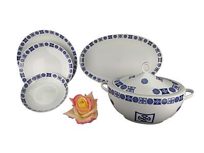 CRISTALERIA BOHEMIA VAJILLA 20 PIEZAS PORCELANA TRISQUELES