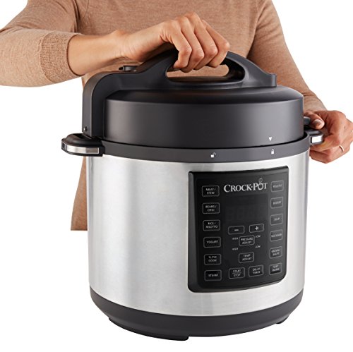 Crock-Pot CSC051X, Olla Multicooker Express para todo tipo de recetas: cocción lenta, cocción rápida a presión con varios ajustes, sellar/saltear, vapor y yogur, 5.7 litros, Negro