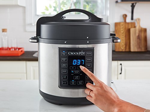 Crock-Pot CSC051X, Olla Multicooker Express para todo tipo de recetas: cocción lenta, cocción rápida a presión con varios ajustes, sellar/saltear, vapor y yogur, 5.7 litros, Negro