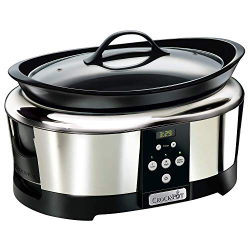 Crock-Pot SCCPBPP605-050 Olla de cocción lenta digital para preparar multitud de recetas, 230 W, 5.7 litros, Acero Inoxidable