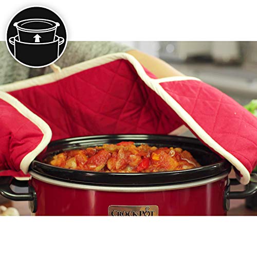 Crock-Pot SCV400RD-050 Olla de cocción lenta manual para preparar multitud de recetas, 210 W, 3.5 litros, Acero Inoxidable, Rojo