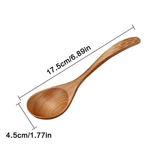 Cuchara de madera, Set de 6 Cuchara Madera Cocina Natural Juego de Cucharas de Sopa de Madera Cocina de Cocina Agitador de Mezcla Utensilios de Cocina Utensilios para Niños Cuchara de Cocina