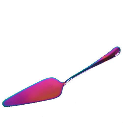 Cuchillo para tarta iridiscente con forma de unicornio arcoíris para servir cocina