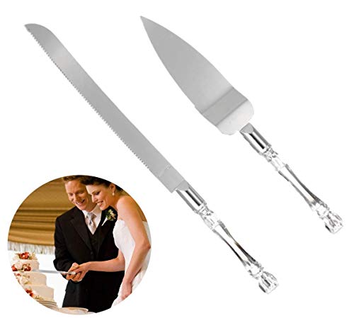 Cuchillo y servidor para tarta de boda, juego de cubiertos para servir pan, regalo para bodas, aniversarios, compromisos, fiestas de cumpleaños