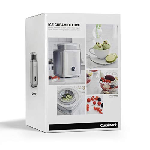 Cuisinart ICE30BCE Heladera 2 L, Helados cremosos, Sorbetes y Yogur Helado en Solo 25 Minutos, automático, fácil de Usar, Tapa Transparente, 35 W, 2 litros, Acero Inoxidable