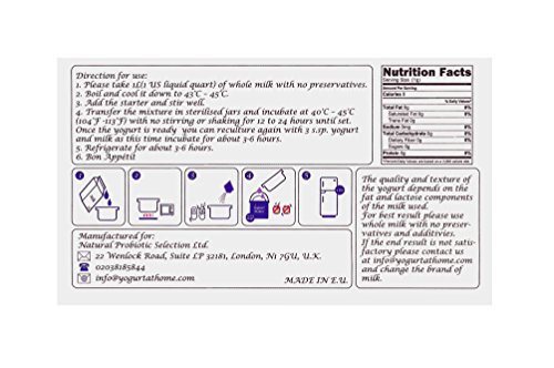 Cultivos de yogur – Bolsitas de cultivo liofilizado para preparar yogur simple estilo balcánico (paquete de 12 bolsitas)