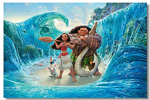 Custom Canvas Wall Art Moana Maui Poster Vaiana Wall Sticker Mural Moana Wallpaper Kids Christmas Gift Dormitorio Decoración 40x60