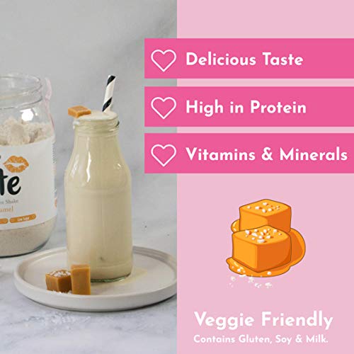 Cute Nutrition Batido Sustitutivo de Comida Sabor Caramelo Salado para el Control de la Pérdida de Peso en Polvo Bebida Dietética para Mujer Bote de 500 g