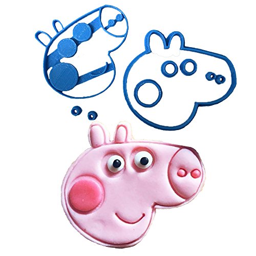 Cuticuter Peppa Pig Cortador de Fondant, Azul, 8x7x1.5 cm