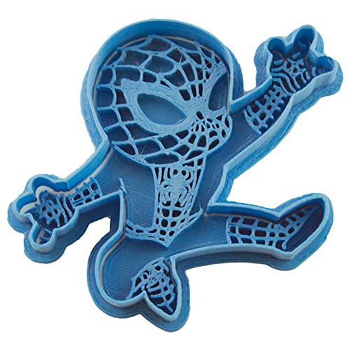 Cuticuter Spiderman Chibi Superheroes Cortador de Galletas, Azul, 8x7x1.5 cm