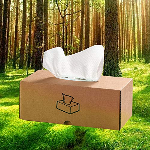 Cx Caja para Pañuelos de Papel Kraft, Minimalista Moderno Deco Caja Pañuelos Papel Dispensador Caja de Pañuelos Impermeable para el Hogar, Oficina, Automóvil, Sala de Estar (Marrón)